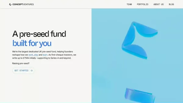 Concept Ventures | The Home of UK Pre-Seed - Landing design inspiration