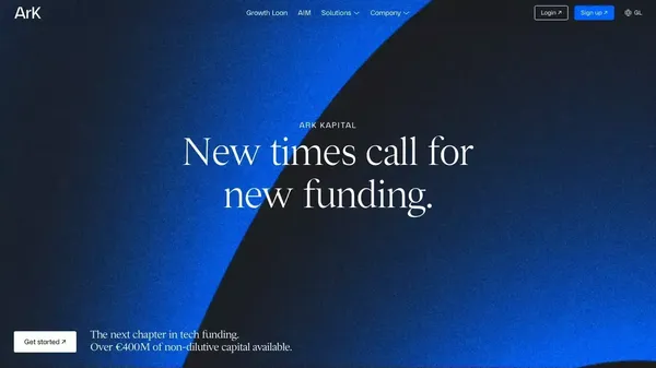 ArK – The new way of growing a tech company - Landing design inspiration