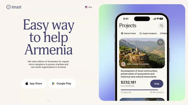 IMAST — Easy way to help Armenia - Landing design inspiration