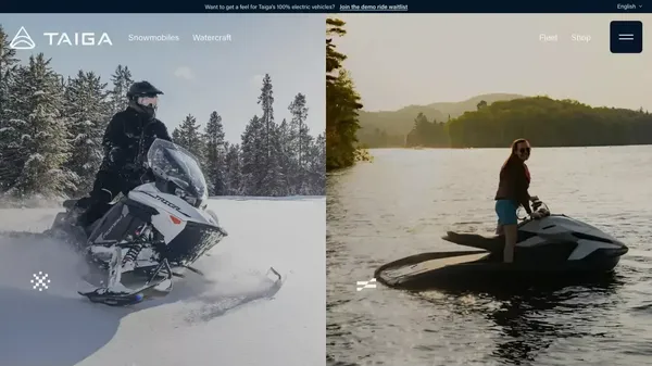 Taiga Motors | 100% Electric Powersport Vehicles - Landing design inspiration