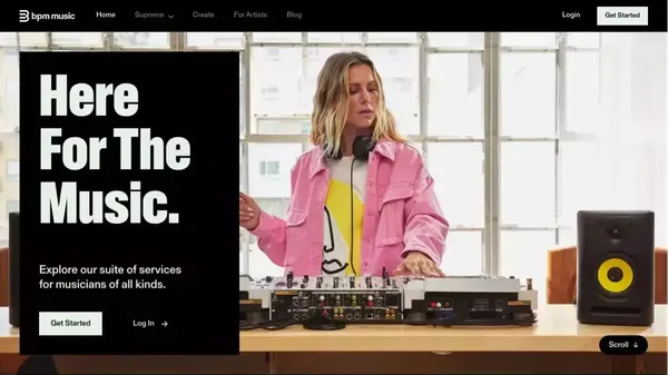 BPM Music | BPM - Landing design inspiration