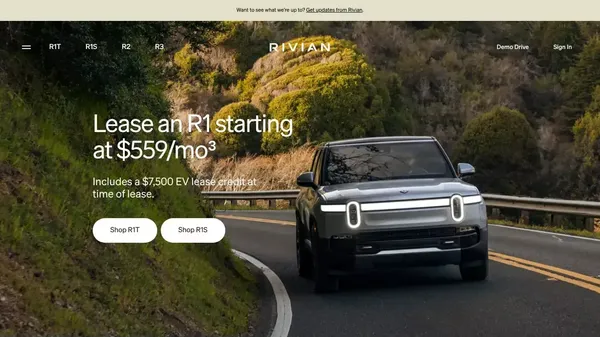 Rivian - Electric Adventure Vehicles - Landing design inspiration