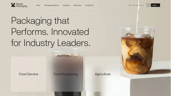 Yucca Packaging: Innovative Packaging Solutions - Landing design inspiration