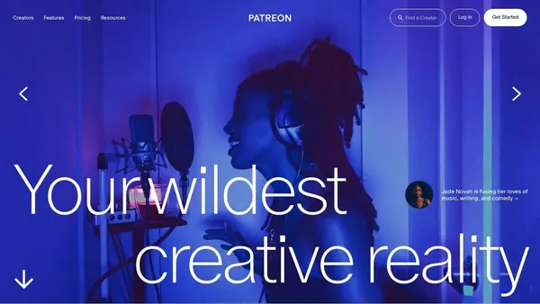 Patreon - Landing design inspiration