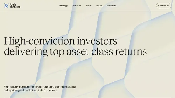Joule Ventures - Landing design inspiration