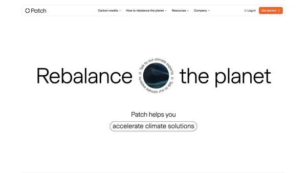 Patch | The platform scaling unified climate action - Landing design inspiration