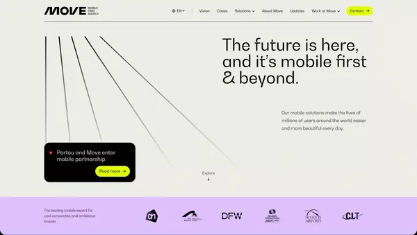 Move | mobile first agency - Landing design inspiration
