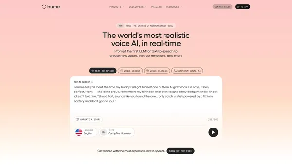 Hume AI - Landing design inspiration