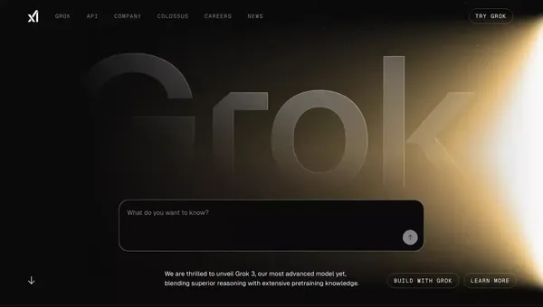 xAI: Welcome - Landing design inspiration