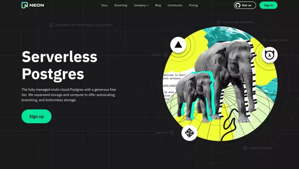 Neon — Serverless, Fault-Tolerant, Branchable Postgresql - Landing design inspiration