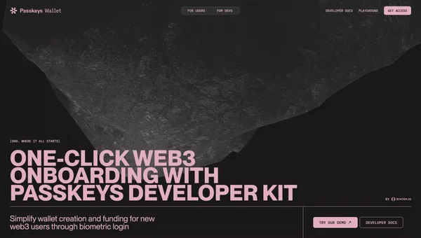 Passkeys Wallet - Landing design inspiration