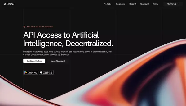 Corcel: API Access to Artificial Intelligence, Decentralized. - Landing design inspiration