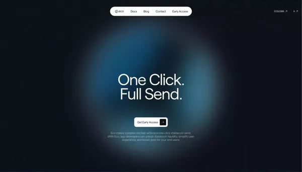 Eco: Accelerating How Money Moves Onchain - Landing design inspiration
