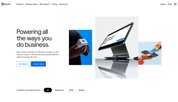 Square | Solutions For Your Small, Medium & Large Business - Landing design inspiration