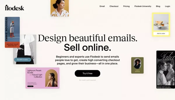 Flodesk | Design emails people love to open. Sell online. - Landing design inspiration