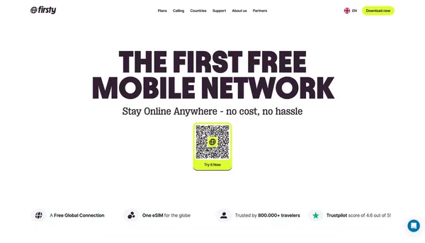 Firsty: Your international mobile data travel app - Landing design inspiration