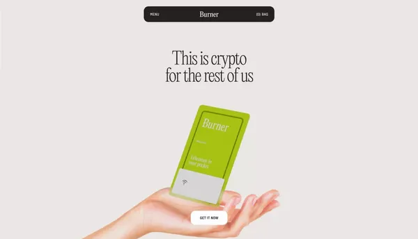 Burner - Landing design inspiration
