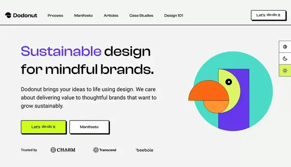 Dodonut: Sustainable design for mindful brands. - Landing design inspiration