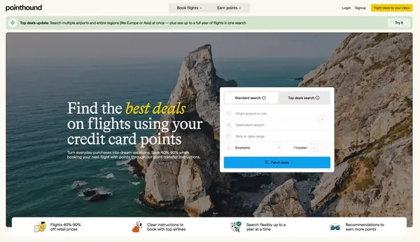 Pointhound - Landing design inspiration