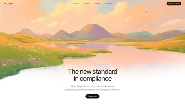 Duna - The new standard in compliance - Landing design inspiration