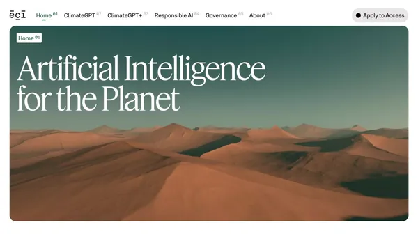 ECI - Endowment for Climate Intelligence: Climate Change AI | ECI - Landing design inspiration