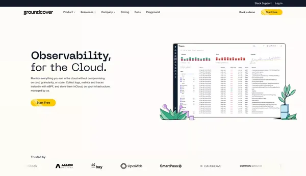 groundcover | Observability, for the Cloud. - Landing design inspiration