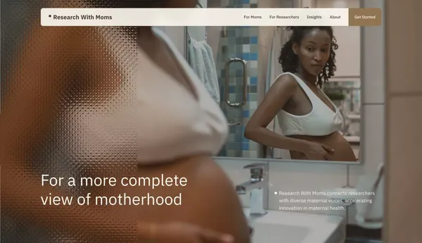Research With Moms | Shape the future of motherhood - Landing design inspiration
