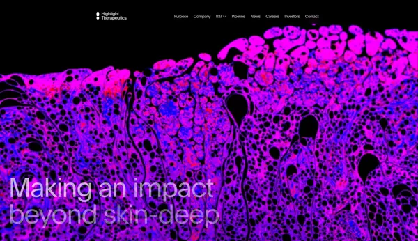 Highlight Therapeutics - Landing design inspiration