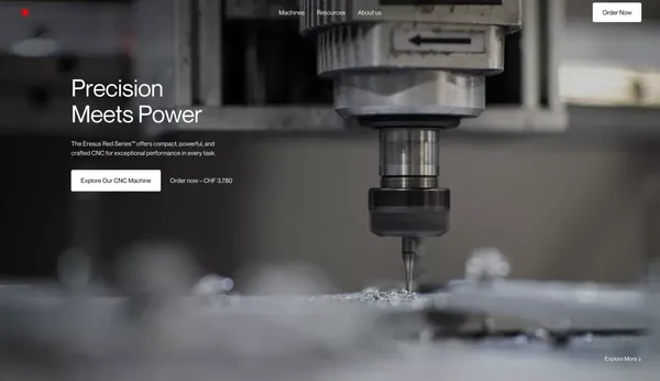 Eresus CNC | Precision Meets Power - Compact CNC Machines - Landing design inspiration