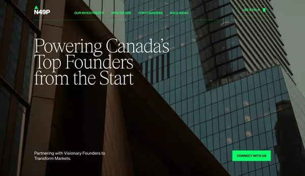 Powering Canada’s Top Founders | N49P Venture Capital - Landing design inspiration