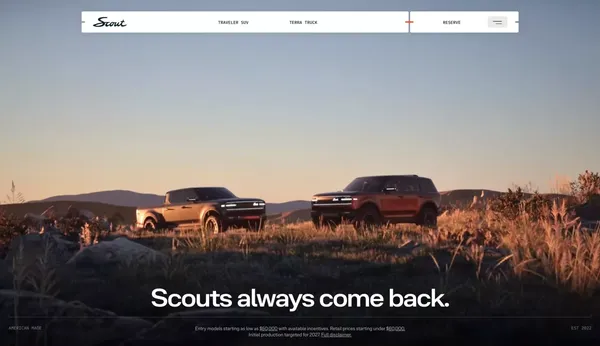 Scout Motors - Landing design inspiration