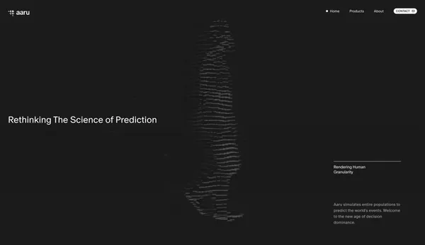 Aaru | Rethinking the Science of Prediction - Landing design inspiration