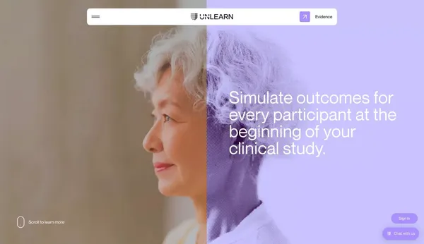 Streamline Clinical Trials with AI and Digital Twins of Patients - Landing design inspiration