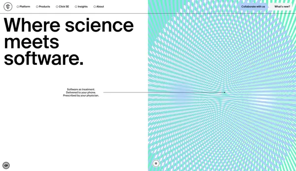 Click Therapeutics - Where Science Meets Software - Landing design inspiration
