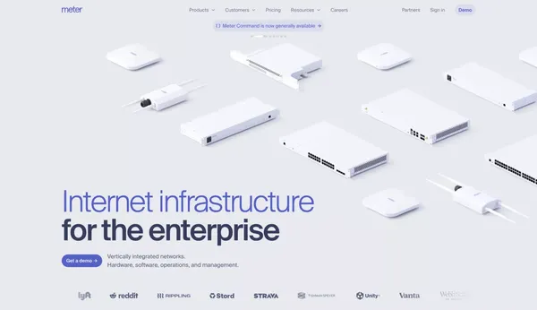 Meter – Internet infrastructure for the enterprise - Landing design inspiration
