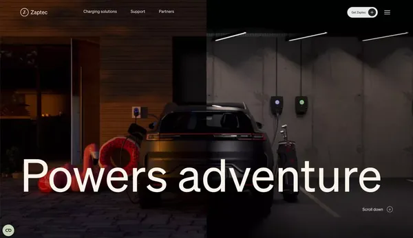 Powers adventure | Zaptec - Landing design inspiration