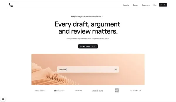 Leya | The future of legal work - Landing design inspiration