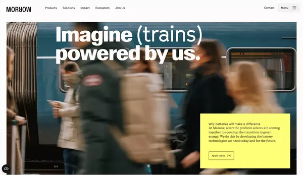 Pioneering battery production in Europe - Landing design inspiration