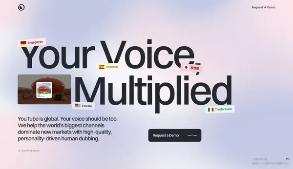 Human Voice Over - YouTube Dubbing Services - Landing design inspiration