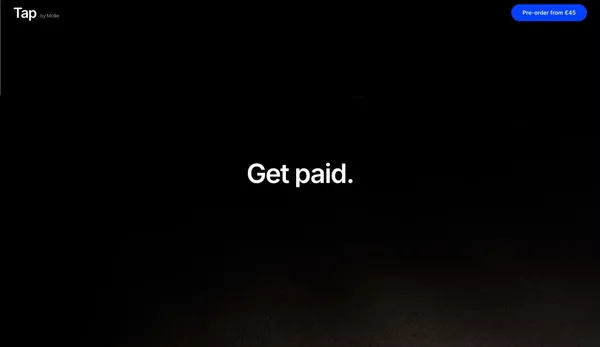 Tap - Fast, smart and affordable terminal by Mollie - Landing design inspiration