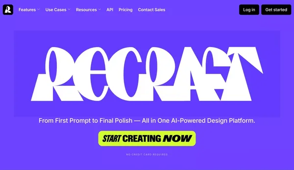 Infinite AI Artboard - Recraft - Landing design inspiration