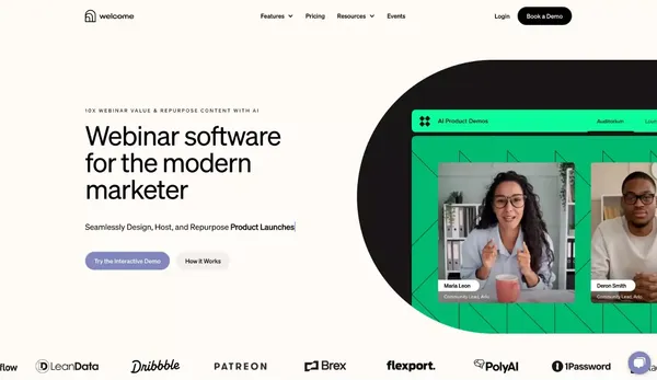 Welcome - Webinar Software for Marketers - Landing design inspiration