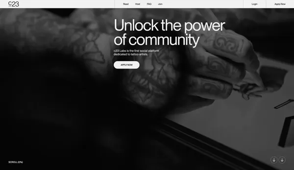 c23 Labs — Unlock the power of community - Landing design inspiration