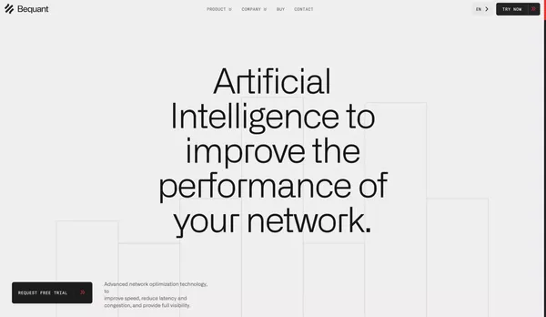 Bequant – Improve Your Network - Landing design inspiration