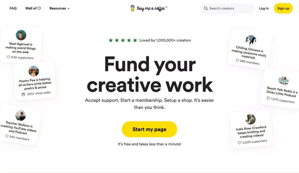Buy Me a Coffee - Landing design inspiration