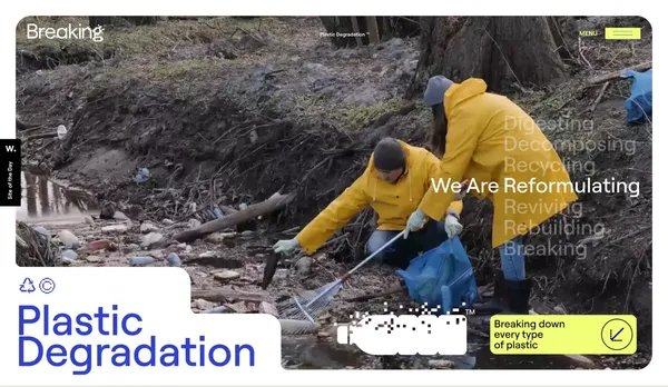 Breaking | Plastic Degradation - Landing design inspiration