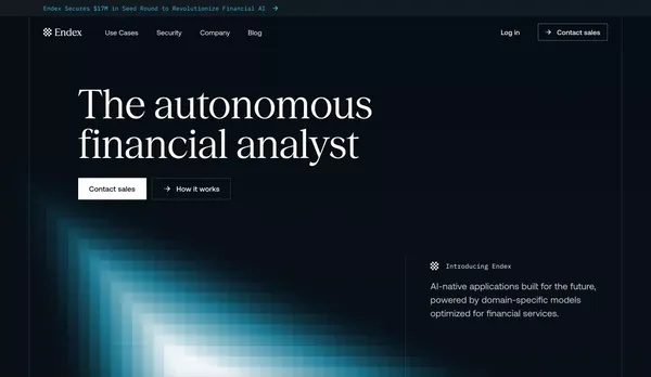 Endex | The autonomous financial analyst - Landing design inspiration