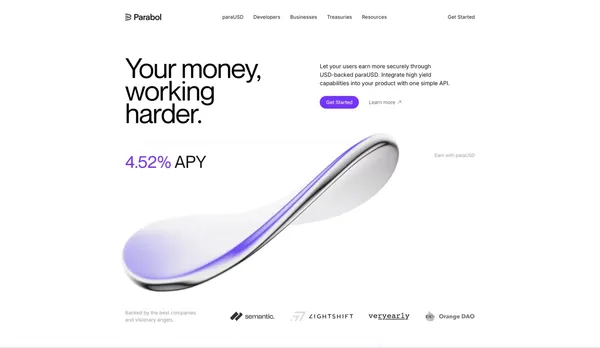 Parabol - Landing design inspiration