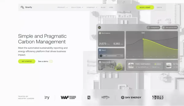 Gravity - Landing design inspiration