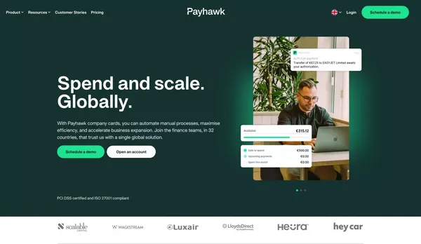The enterprise-grade credit card for global finance teams | Payhawk | Payhawk - Landing design inspiration